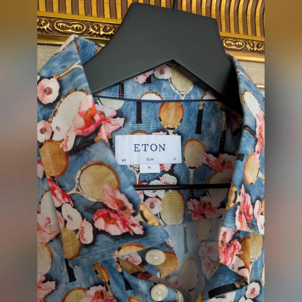 Eton Tennis Floral Pattern Shirt - Picture 2 of 4